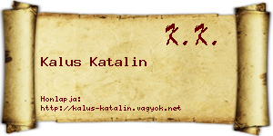 Kalus Katalin névjegykártya